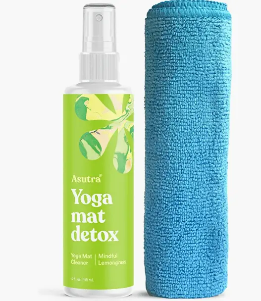 ASUTRA Natural & Organic Yoga Mat Cleaner and clean towel